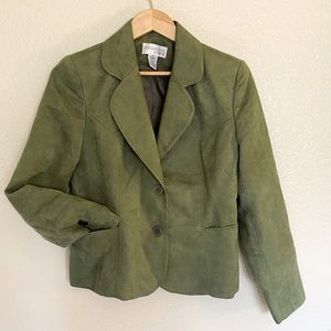 Sage Suede Double Breasted Jacket